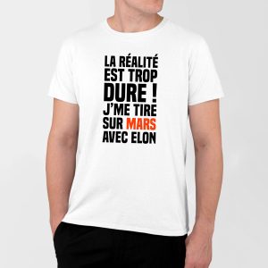 T-Shirt Homme J&rsquo;me tire sur Mars avec Elon