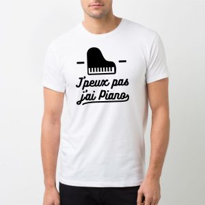 T-Shirt Homme J&rsquo;peux pas j&rsquo;ai piano