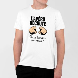 T-Shirt Homme L’apero recrute T-Shirt Homme L’apero recrute