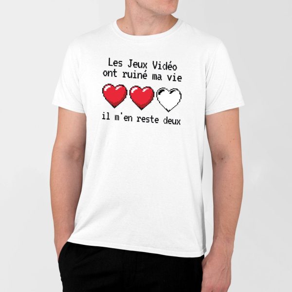 T-Shirt Homme Les jeux video ont ruine ma vie il m’en reste deux