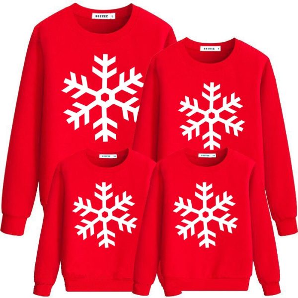 Pull de noel assorti bonhomme neige