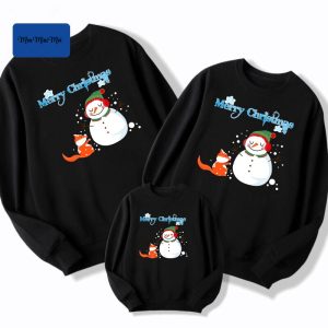 Pull de noel assorti bonhomme renard Pull de noel assorti bonhomme renard