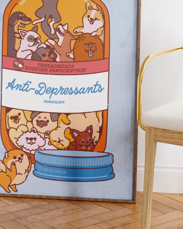 Anti-Depressants Dog Edition Art Print