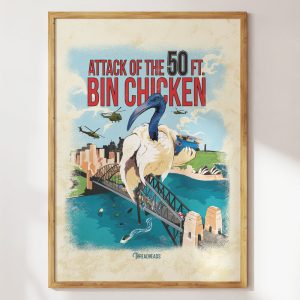 Attack of the 50ft Bin Chicken Art Print