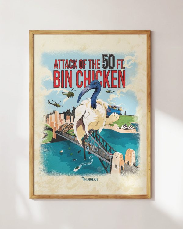 Attack of the 50ft Bin Chicken Art Print