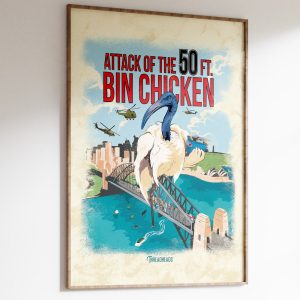 Attack of the 50ft Bin Chicken Art Print