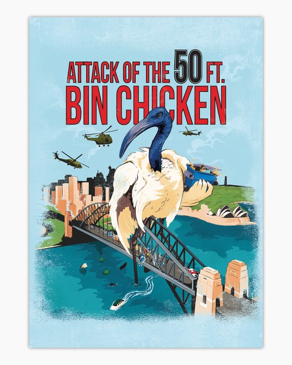 Attack of the 50ft Bin Chicken Art Print