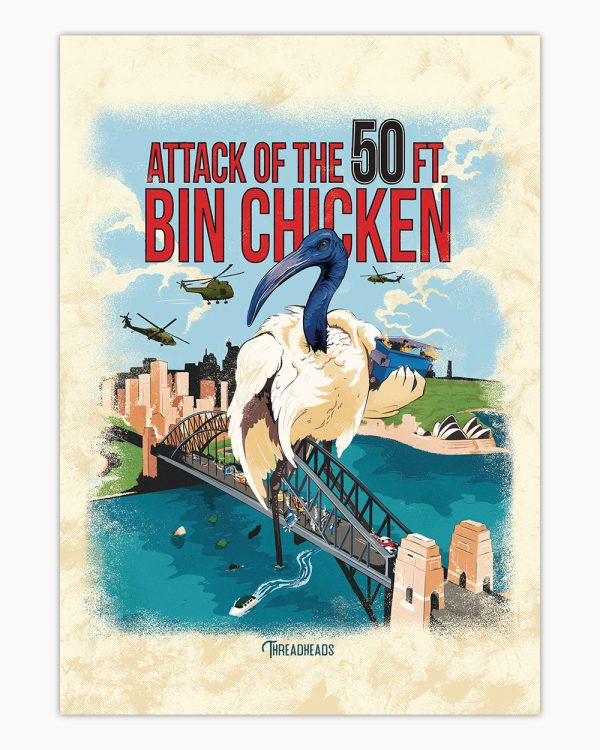 Attack of the 50ft Bin Chicken Art Print