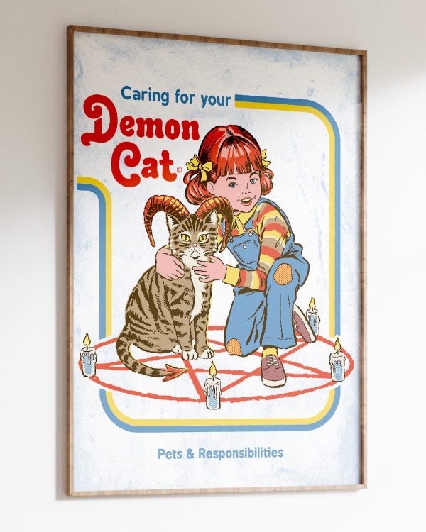 Caring for Your Demon Cat Art Print