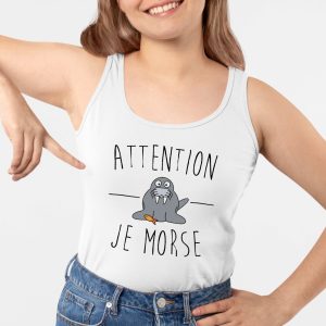 Debardeur Femme Attention je mords