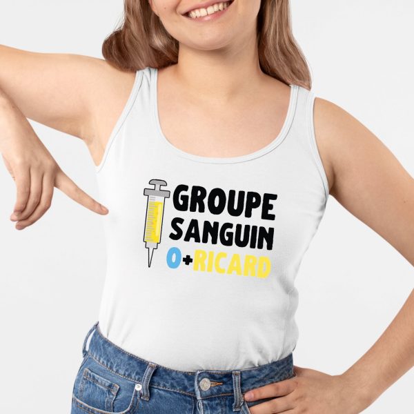 Debardeur Femme Groupe sanguin O + Ricard