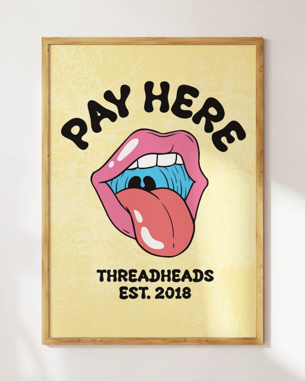 Pay Here Art Print