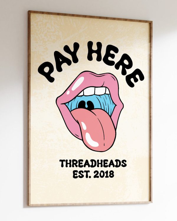 Pay Here Art Print