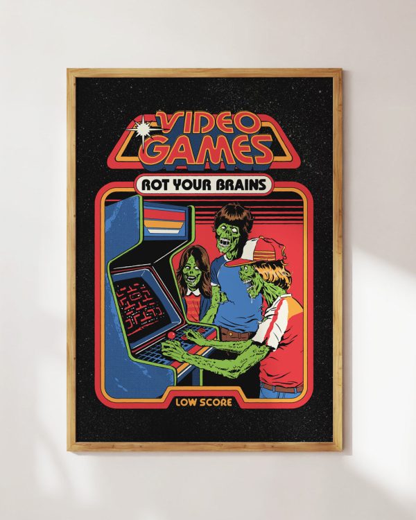 Video Games Rot Your Brains Art Print