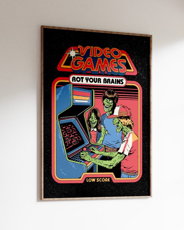 Video Games Rot Your Brains Art Print