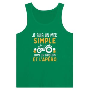 Debardeur Agriculteur Je suis un mec simple j&rsquo;aime les tracteurs et l&rsquo;apero