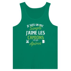 Debardeur Routier Je suis un mec simple j’aime les camions et les aperos Debardeur Routier Je suis un mec simple j’aime les camions et les aperos