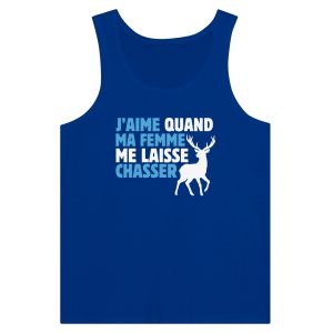 Debardeur chasseur J'aime quand ma femme me laisse chasser 1 Debardeur chasseur Jaime quand ma femme me laisse chasser 2