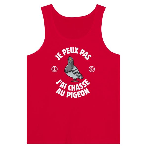 Debardeur chasseur Je peux pas j’ai chasse au pigeon