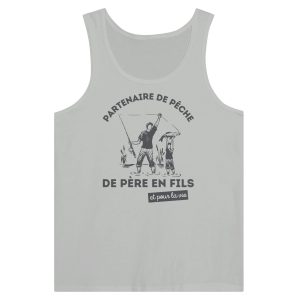 Debardeur pecheur partenaire de la peche de pere en fils et pour la vie