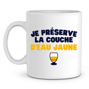 Mug Pastis Je preserve la couche d’eau jaune Mug Pastis Je preserve la couche d’eau jaune
