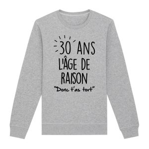 Sweat Adulte Anniversaire 30 ans