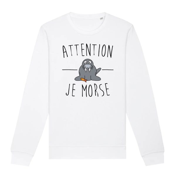 Sweat Adulte Attention je mords