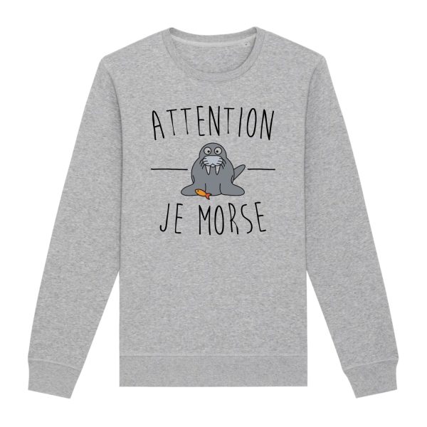 Sweat Adulte Attention je mords