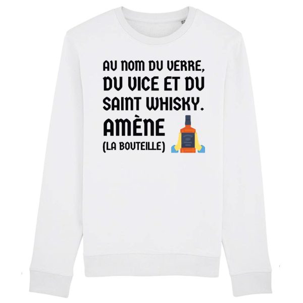 Sweat Adulte Au nom du verre du vice et du saint whisky