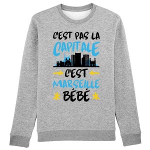 Sweat Adulte C’est pas la capitale c’est Marseille bebe