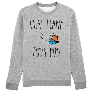 Sweat Adulte Chat plane pour moi