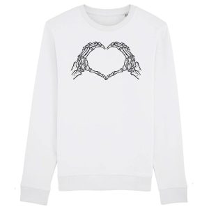 Sweat Adulte Coeur mains squelette