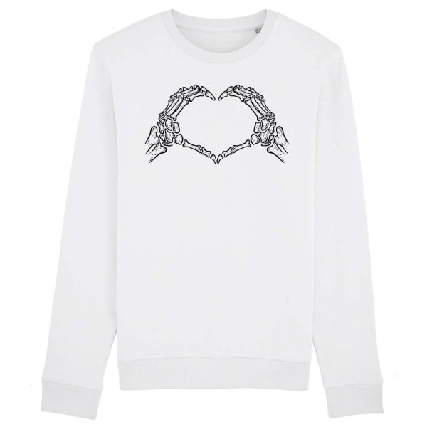 Sweat Adulte Coeur mains squelette