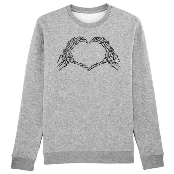 Sweat Adulte Coeur mains squelette