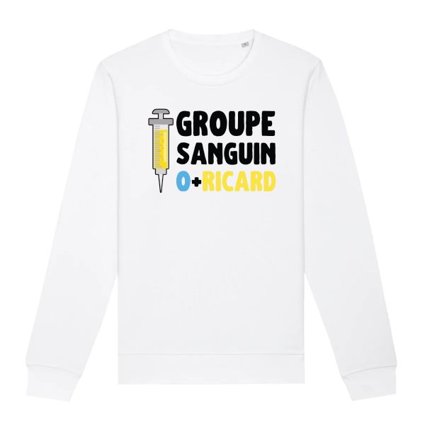 Sweat Adulte Groupe sanguin O + Ricard