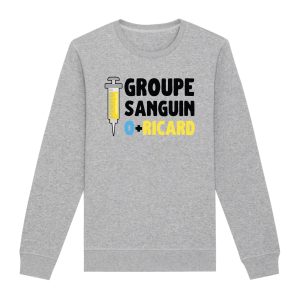 Sweat Adulte Groupe sanguin O + Ricard