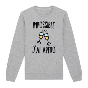 Sweat Adulte Impossible j’ai apero