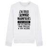 Sweat Adulte J’ai deux filles magnifique