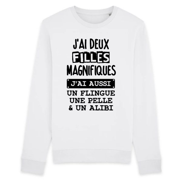 Sweat Adulte J’ai deux filles magnifique