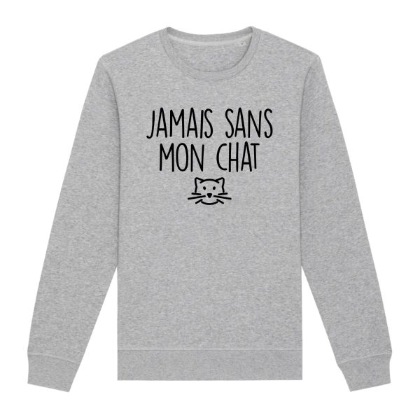 Sweat Adulte Jamais sans mon chat