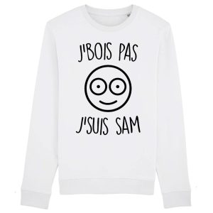 Sweat Adulte J’bois pas j’suis Sam
