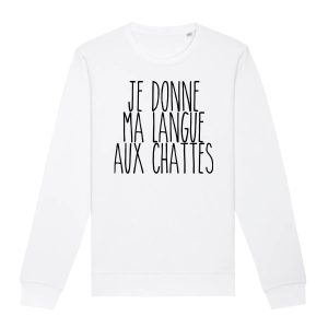Sweat Adulte Je donne ma langue aux chattes
