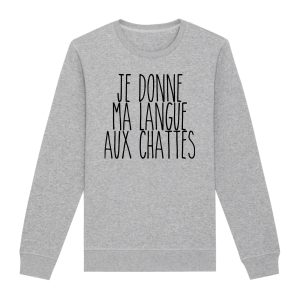 Sweat Adulte Je donne ma langue aux chattes