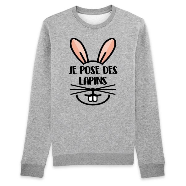 Sweat Adulte Je pose des lapins