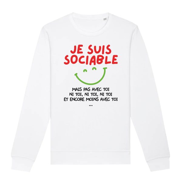 Sweat Adulte Je suis sociable mais pas avec toi