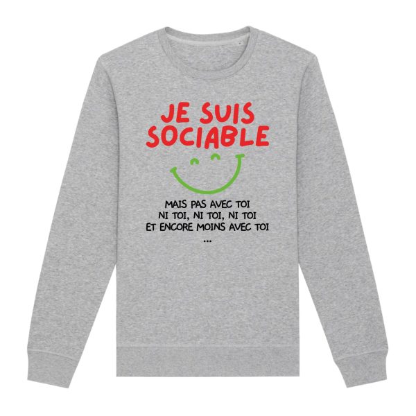 Sweat Adulte Je suis sociable mais pas avec toi