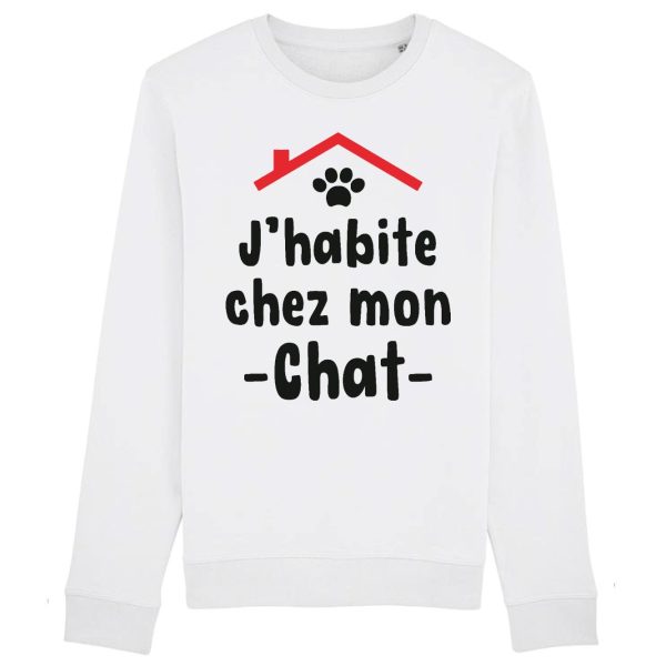 Sweat Adulte J’habite chez mon chat