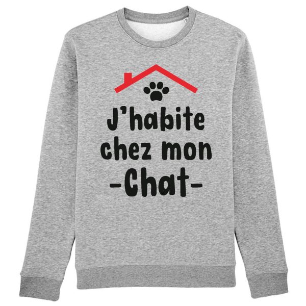 Sweat Adulte J’habite chez mon chat