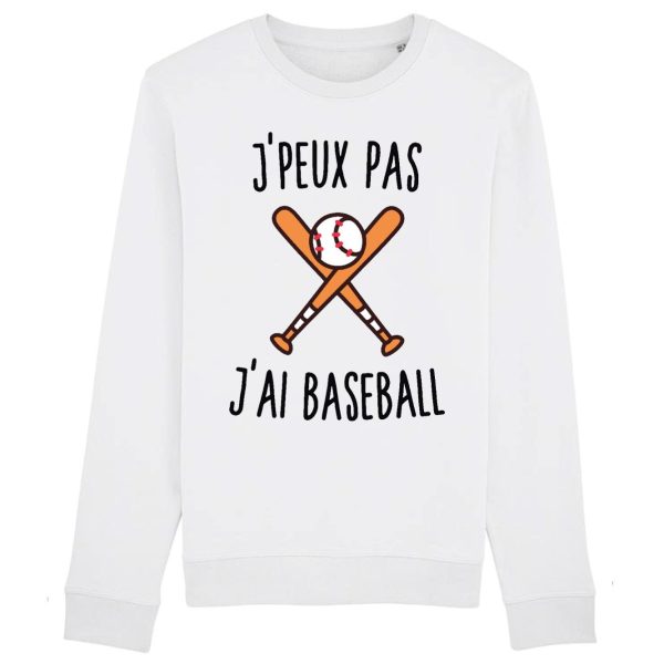 Sweat Adulte J’peux pas j’ai baseball