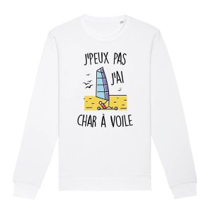 Sweat Adulte J’peux pas j’ai char a voile Sweat Adulte J’peux pas j’ai char a voile